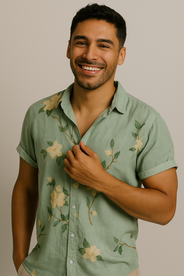 Camisa Flores Verde Apollo W.