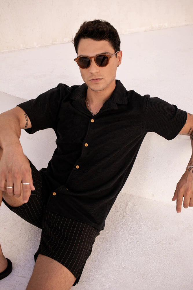 Camisa Tricô Waffle Preto