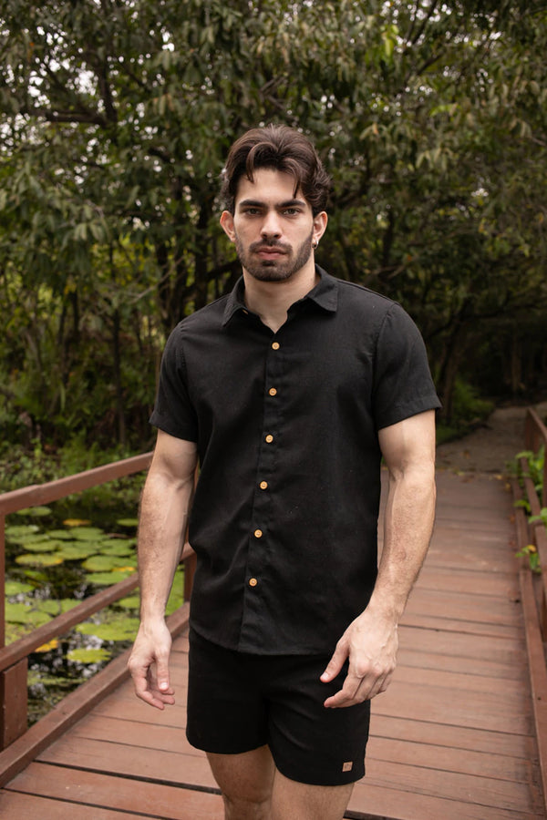 Camisa de Linho Preto