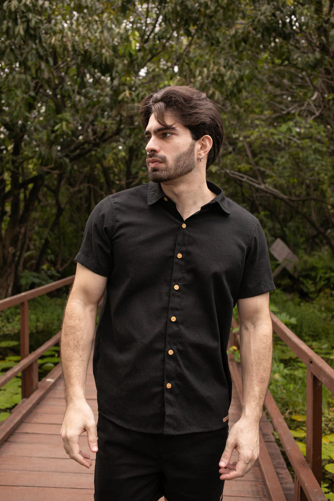 Camisa de Linho Preto