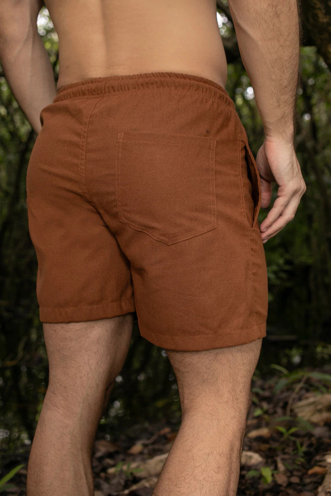 Short Caramelo em Linho Curto