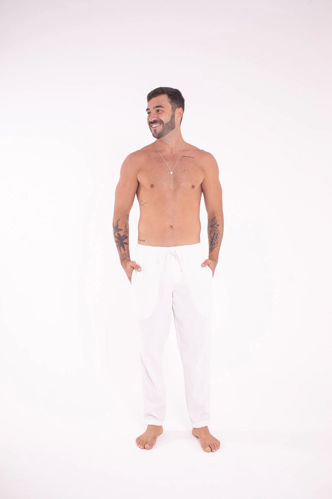 Calça Linho Slim Off White