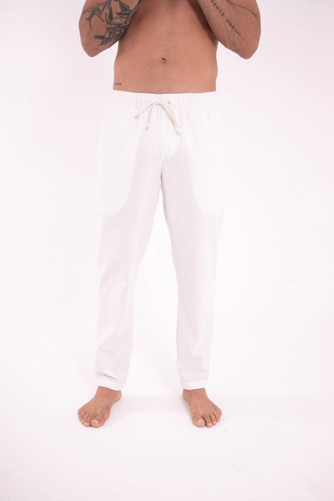 Calça Linho Slim Off White