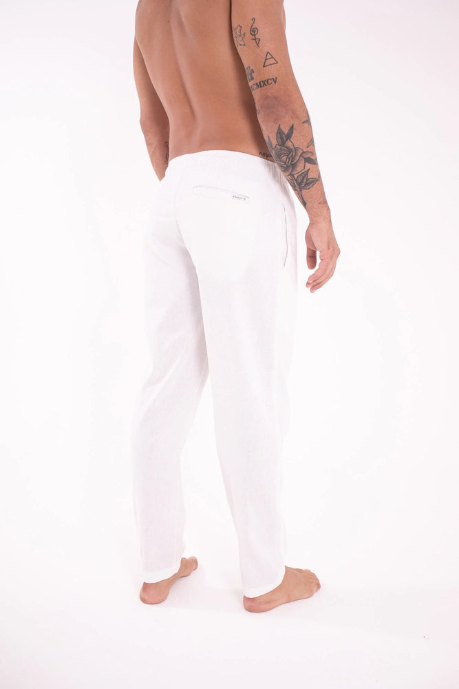 Calça Linho Slim Off White