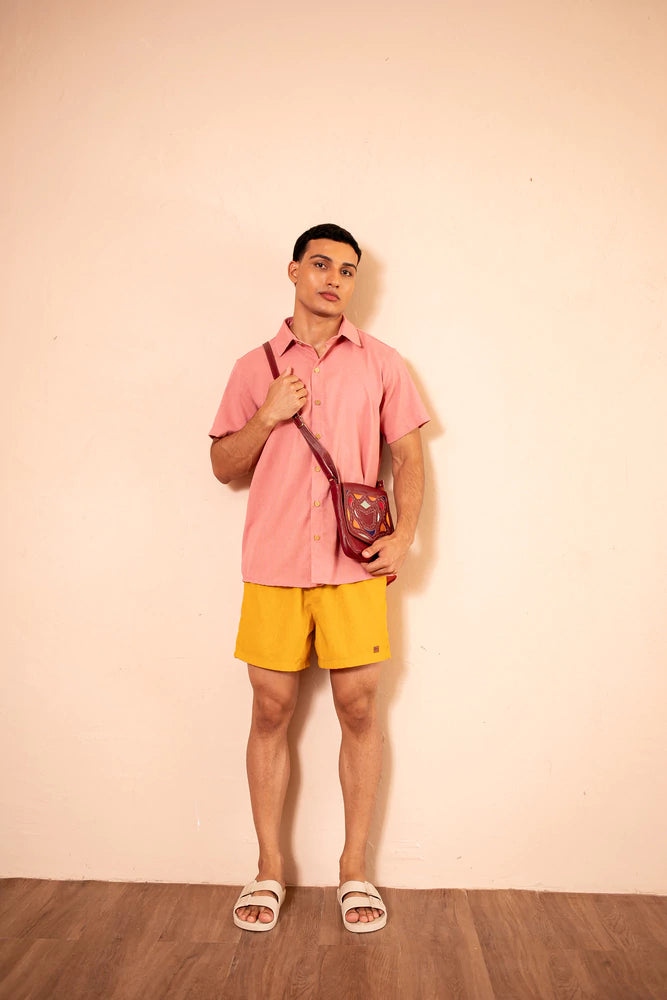Camisa de Linho Rosa Seco