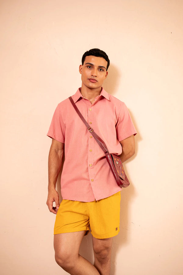 Camisa de Linho Rosa Seco