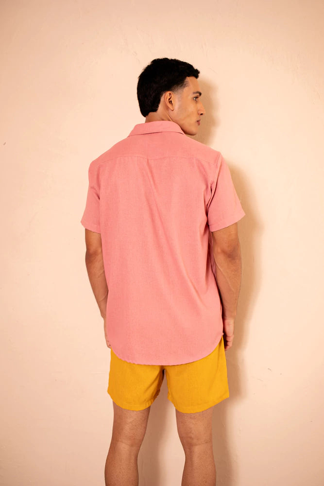 Camisa de Linho Rosa Seco