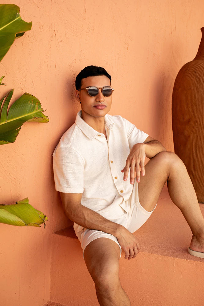 Camisa Tricô Texturizado Natural