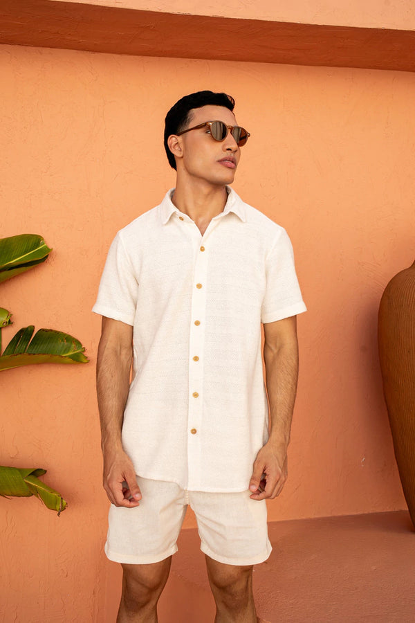 Camisa Tricô Texturizado Natural