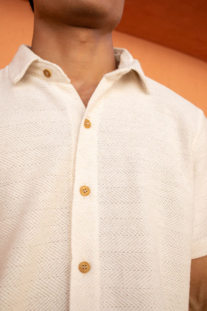 Camisa Tricô Texturizado Natural