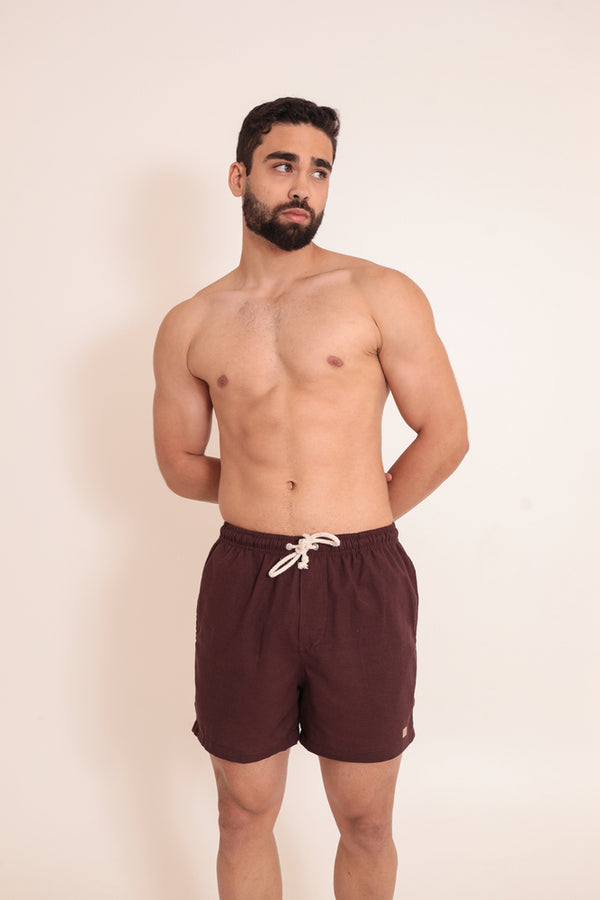 Short Café em Linho Curto
