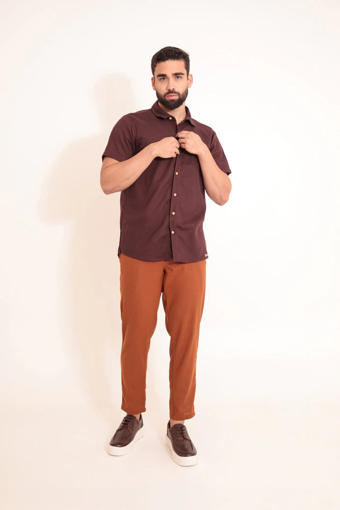 Camisa de Linho Café