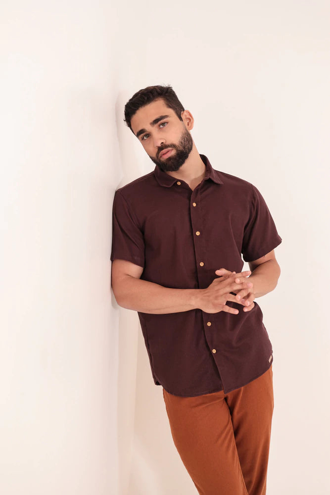 Camisa de Linho Café