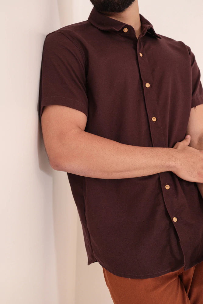 Camisa de Linho Café